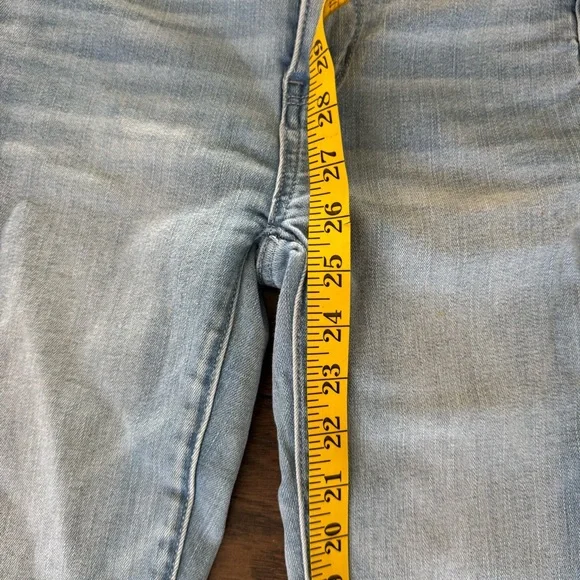 American Eagle High Rise Jeggings Next Level Stretch light blue Sz 0 SHORT - Picture 8 of 9